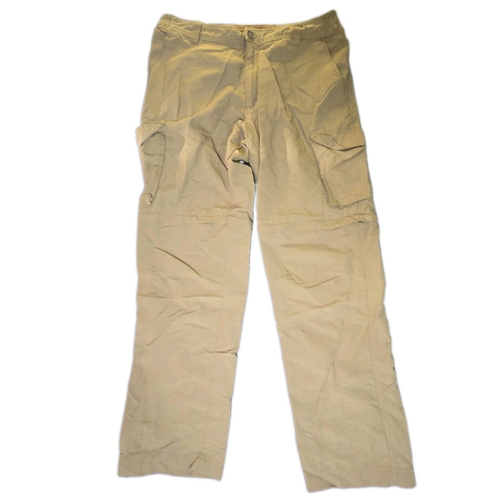 Pacific Trail Pants Mens 36x32 Khaki Cargo Convertible Hiking Outdoor Tech